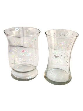 Clear Glass Gathering Vase 8 Inch Tall 4.5 Inch Top Diameter